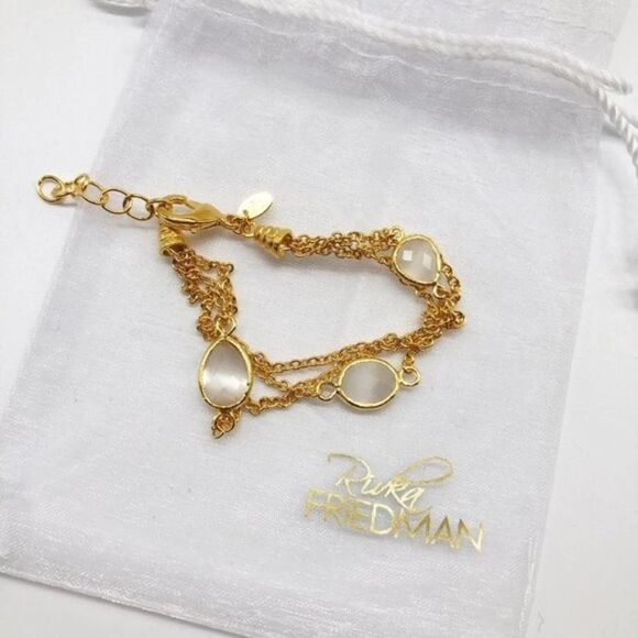 RIVKA FRIEDMAN 18K Gold Clad Multiple Row Bracelet - Picture 5 of 6